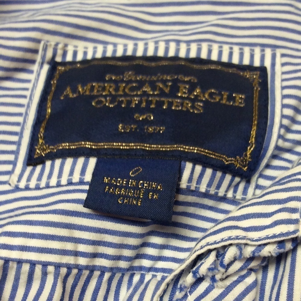 AMERICAN EAGLE OUTFITTERS STRIPED RUFFLED … - Picture 4 of 4